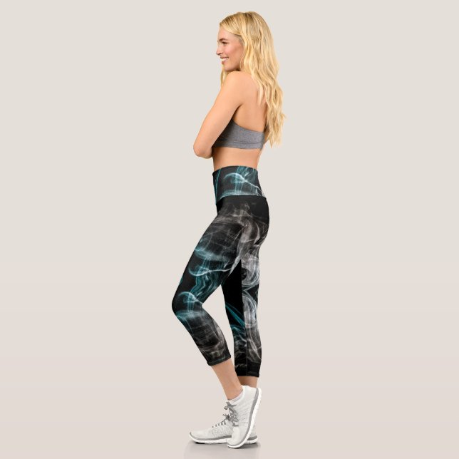 Cooler Abstrakter Rauchgashost aus der Vergangenhe Capri Leggings (Links)