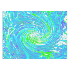 Cooler Abstrakter Retro-Aqua und Kalkgrüner Swirl Tischdecke