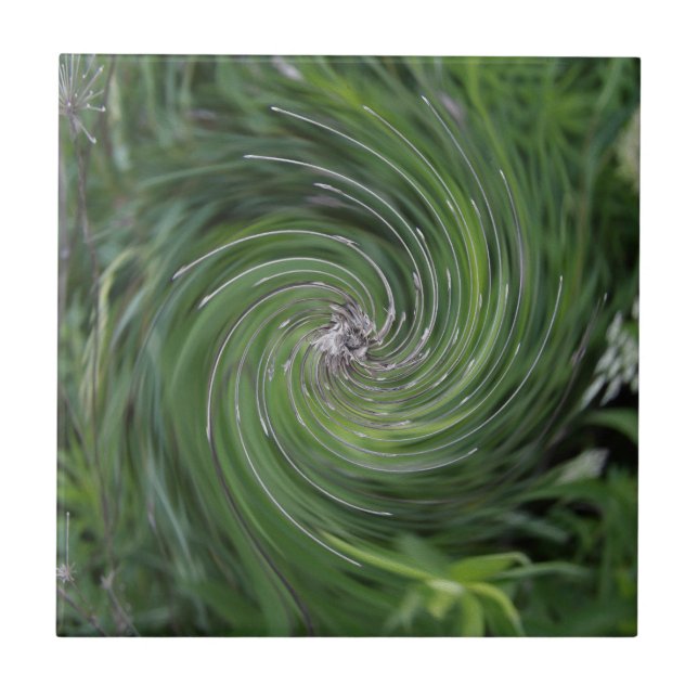 Cooler Abstrakter Retro Chartreuse Grüner Blumenwi Fliese (Vorderseite)