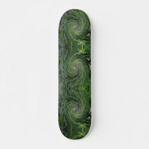 Cooler Abstrakter Retro Chartreuse Grüner Blumenwi Skateboard