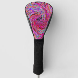 Cooler Abstrakter Retro Hot Pink und Roter Blütenw Golf Headcover
