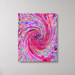 Cooler Abstrakter Retro Hot Pink und Roter Blütenw Leinwanddruck