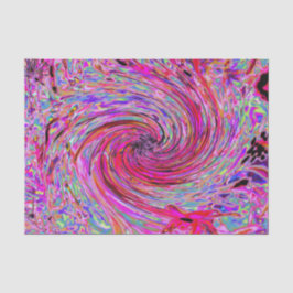 Cooler Abstrakter Retro Hot Pink und Roter Blütenw Seidenpapier