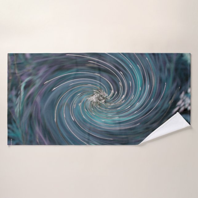 Cooler Abstrakter Retro-Schwarz und Aquamariner ko Badehandtuch (Badehandtuch)