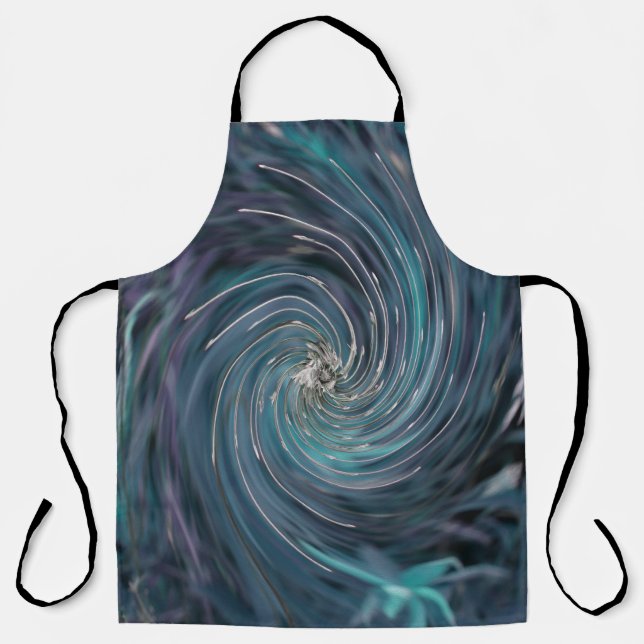 Cooler Abstrakter Retro-Schwarz und Aquamariner ko Schürze (Vorderseite)