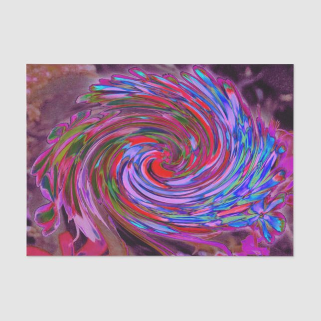 Cooler Abstrakter Rot-, Blau- und Rosatorwirbel Seidenpapier (Vorderseite)