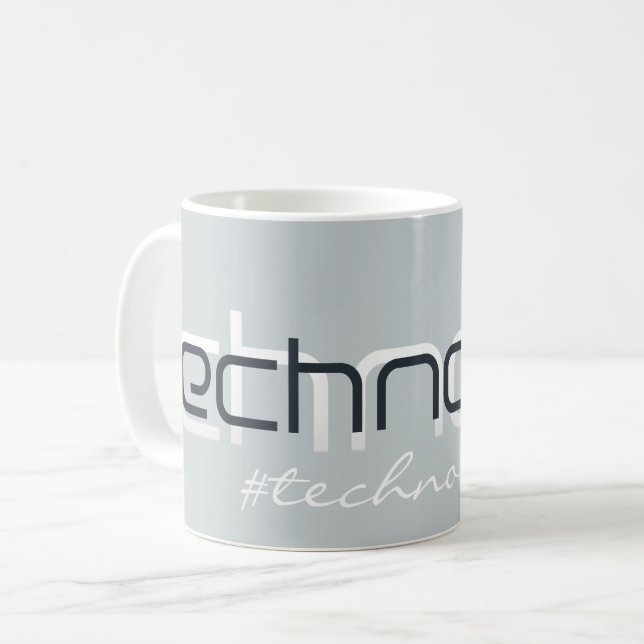 Cooler Abstrakter Techno-Text - personalisierte Um Tasse (Vorderseite Links)