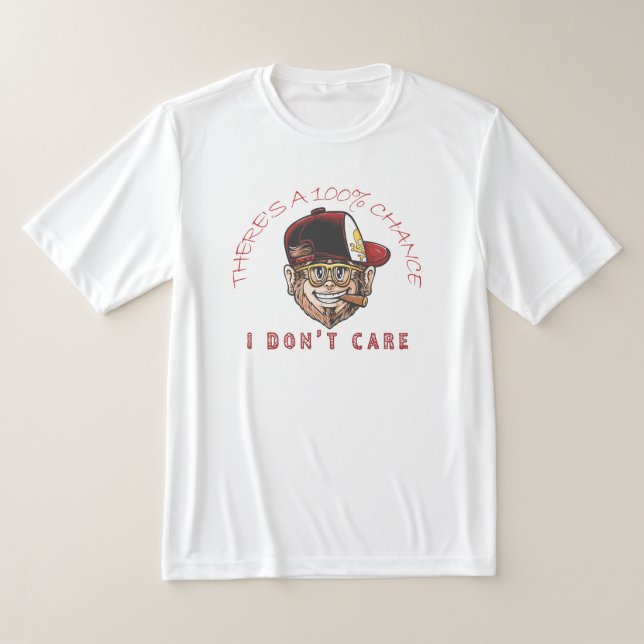 Cooler Affe mit Hut und Zigarre – “100% Chance, da T-Shirt (Ablage )