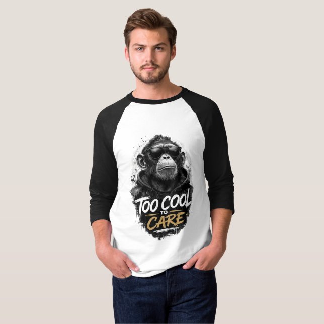 Cooler Affe mit Sonnenbrille T-Shirt | Zu cool für (Vorne ganz)