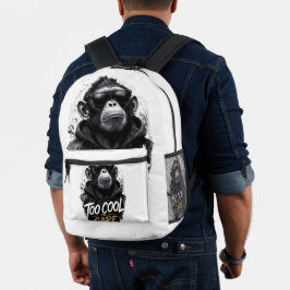 Cooler Affe mit Sonnenbrille T-Shirt | Zu cool für Bedruckter Rucksack