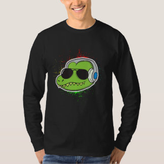 Cooler Alligator mit Kopfhörer-Alligator T-Shirt