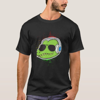Cooler Alligator mit Kopfhörer-Alligator T-Shirt