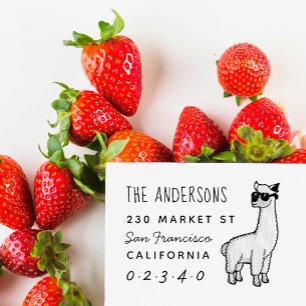 Cooler Alpaca Familienname und Rücksendeadresse Permastempel