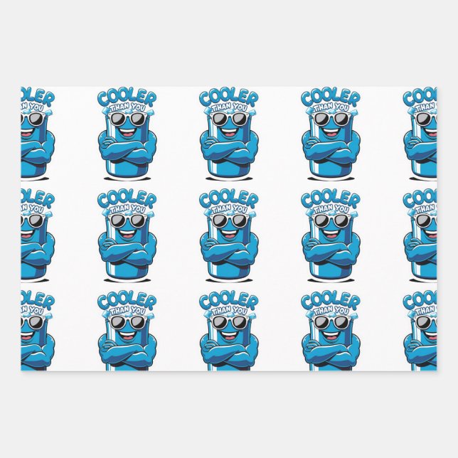 Cooler als Sie - Funny Party Cooler Design Geschenkpapier Set (Vorderseite)