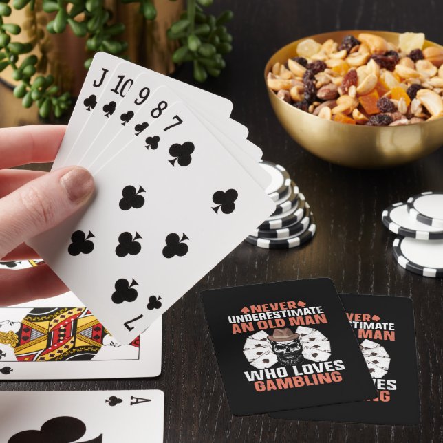 Cooler alter Mann Glücksspiel-Wortkunst  Spielkarten (In Situ)