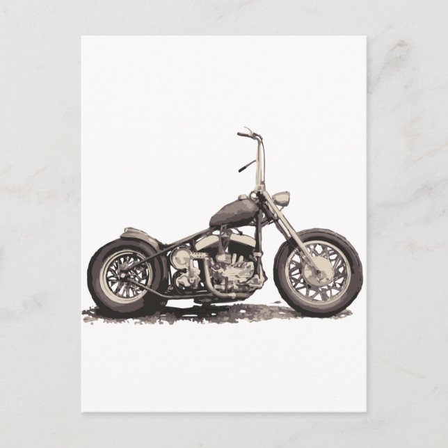 Cooler alter Motorrad Postkarte (Vorderseite)