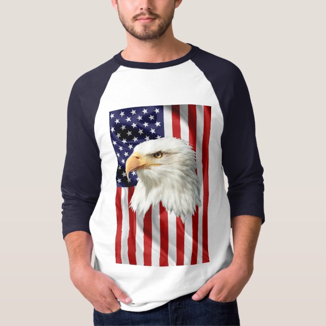 Cooler amerikanischer Adler, USA-Flagge, Patriotic T-Shirt (Vorderseite)