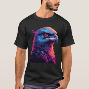 Cooler Amerikanischer Mutiger Adler in Synthwave-E T-Shirt