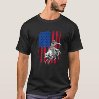 Cooler amerikanischer Rodeo Bull Rider Design Men  T-Shirt