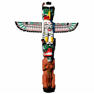 Cooler amerikanischer Totem-Pole 4 Fotoskulptur Magnet