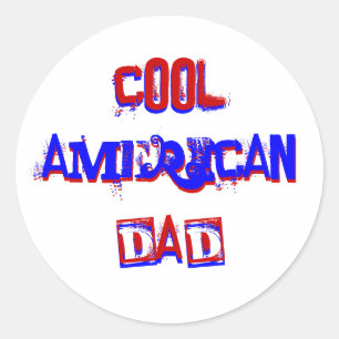 Cooler amerikanischer Vater I Runder Aufkleber