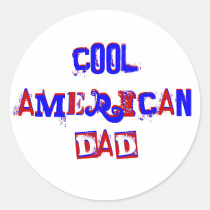 Cooler amerikanischer Vater III Runder Aufkleber