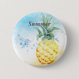 Cooler Ananas Sommer Button