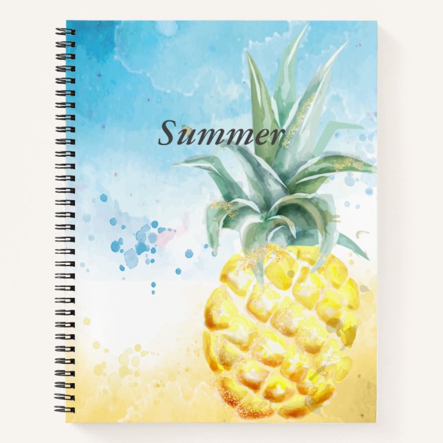 Cooler Ananas Sommer Notizbuch (Vorderseite)