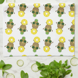 Cooler Ananas-Typ auf Ananassring rollen Geschirrtuch