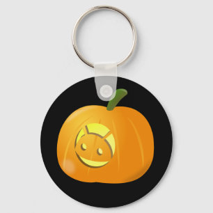 Cooler Android Pumpkin Halloween Button Schlüssela Schlüsselanhänger