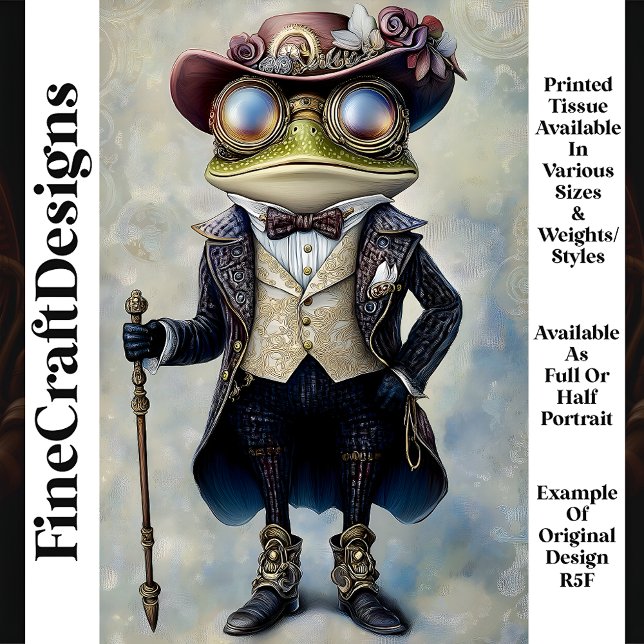 Cooler Anthropomorpher Steampunk Frog R5F Decoupag Seidenpapier (Von Creator hochgeladen)