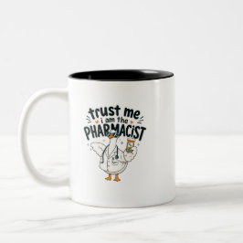 Cooler Apotheker-Ente Lustiges Apothekendesign Zweifarbige Tasse