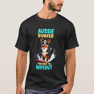 Cooler Australian Shepherd Surfer Hund T-Shirt