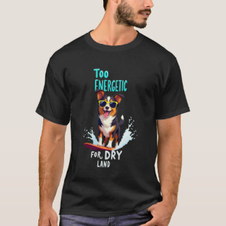 Cooler Australian Shepherd Surfer Hund T-Shirt
