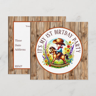 Cooler Baby Cowboy Geburtstagsparty Einladung