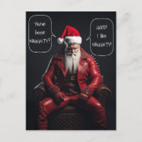 Cooler Badass Santa in Red Leather mag es schmutzi