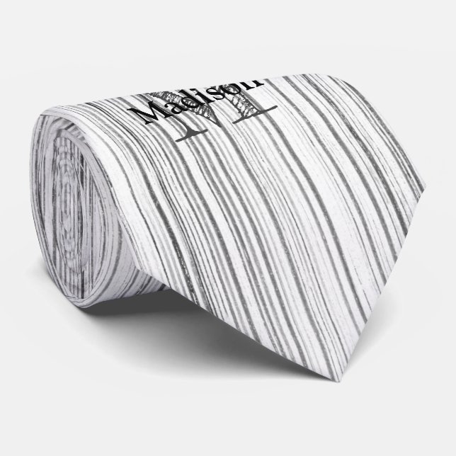 Cooler Bambusprint Monogram Krawatte (Gerollt)