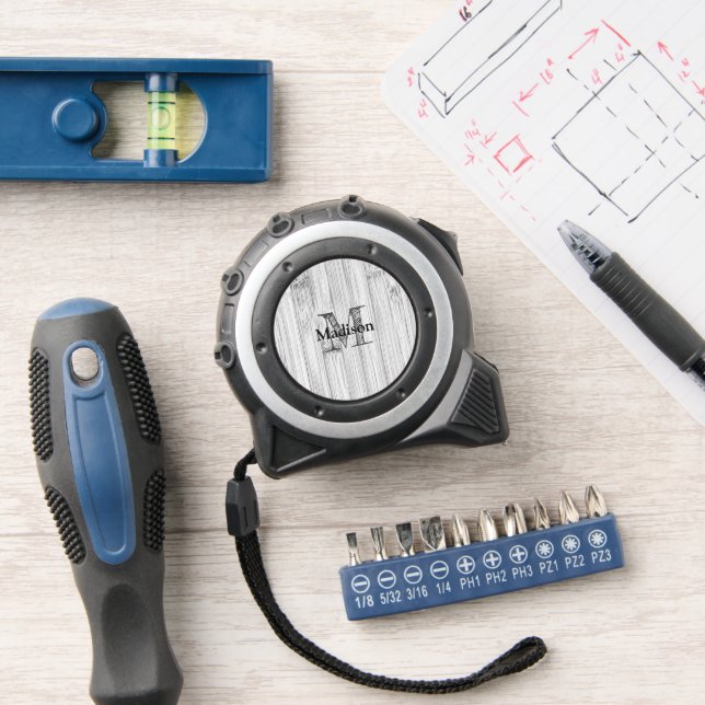 Cooler Bambusprint Monogram Maßband (Werkstatt)