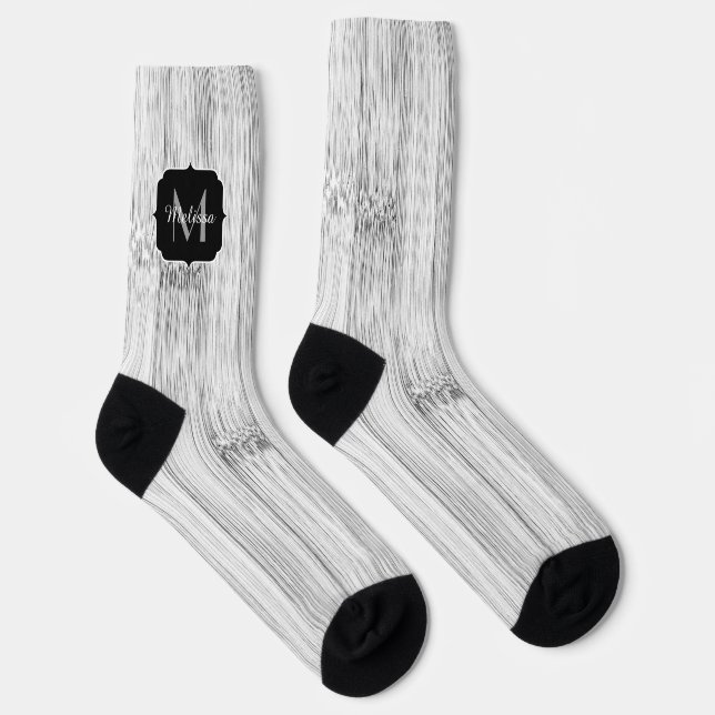 Cooler Bambusprint Monogram Socken (Rechts)