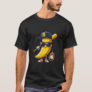 Cooler Banana Baseball-Player T-Shirt