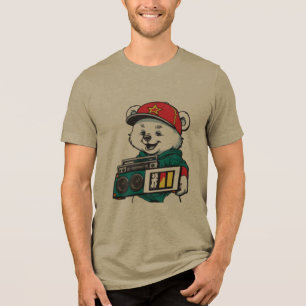 Cooler Bär mit Boombox-T - Shirt