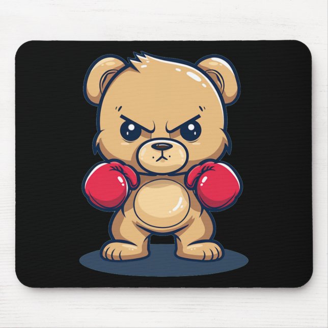 Cooler Bär mit diesem Boxhandschuh Kostüm Mousepad (Vorne)