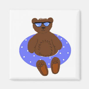 Cooler Bär mit Sonnenbrille Magnet