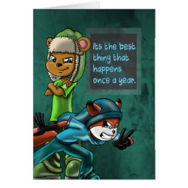 Cooler Bär und Fox Animal zum Geburtstag