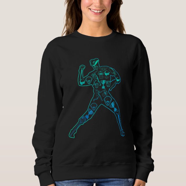 Cooler Baseballspieler-Schlagmann Jugend Männer Ki Sweatshirt (Vorderseite)