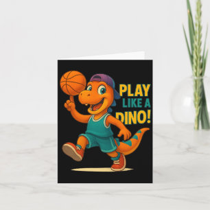 Cooler Basketball-Dinosaur-Spieler Lustiger Sport- Karte