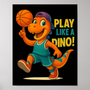 Cooler Basketball Dinosaurier Spieler Kulinarische Poster