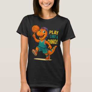 Cooler Basketball Dinosaurier Spieler Kulinarische T-Shirt