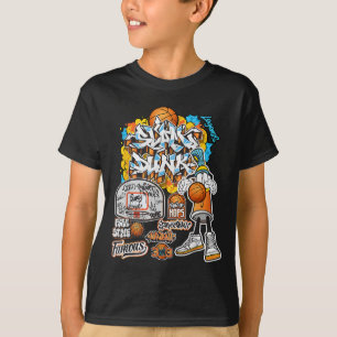 Cooler Basketball Graffiti-Stil Illustration Graph T-Shirt