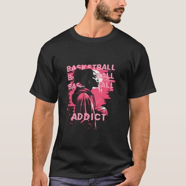 Cooler Basketball Graffiti-Stil Illustration Graph T-Shirt (Vorderseite)
